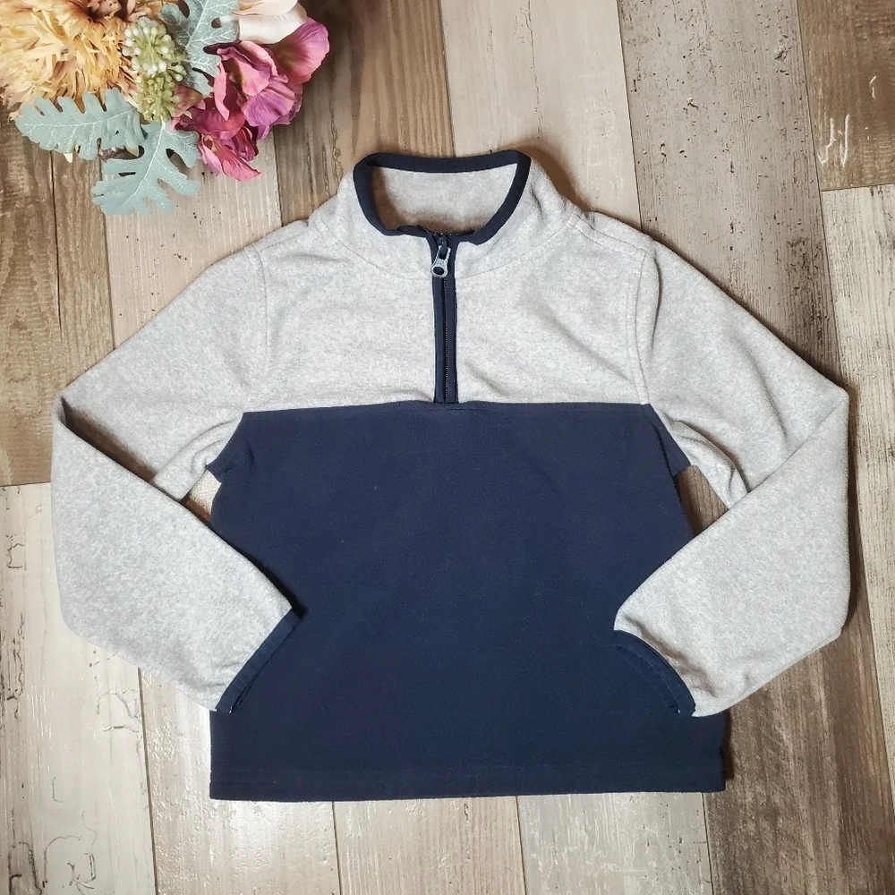 OshKosh B'gosh Toddler Colorblock Microfleece Cozie Size 5T Navy Blue & Grey